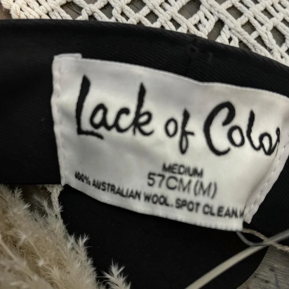 NEW Lack of Color Noir‎ Rancher Hat Black Wool Fedora Western Size Medium Boho